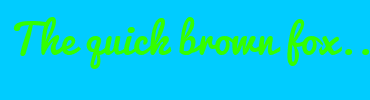 Image with Font Color 33FF00 and Background Color 00CCFF